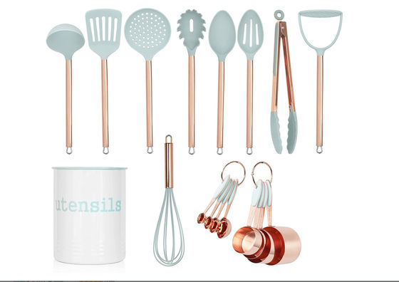 ODM Nylon Kitchen Utensil Sets Sky Blue Color Seamless BPA Free
