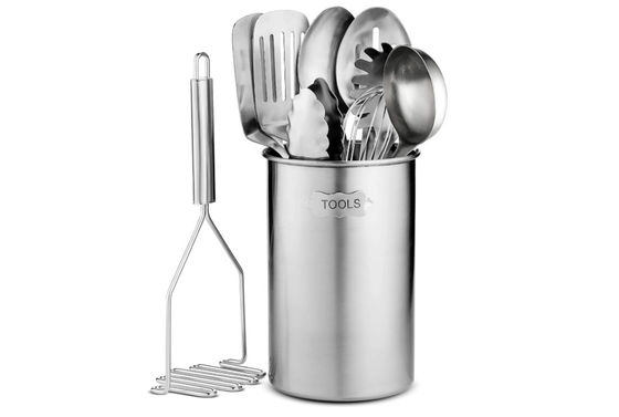 10pcs Stainless Steel Kitchen Utensil Sets , Spatula Set For Nonstick Cookware