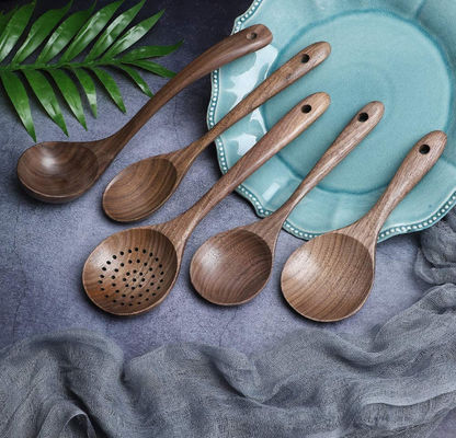 Monolithic Non Toxic Wooden Cooking Utensils Walnut CU Certified