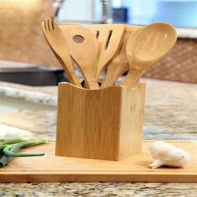 Nonstick Bamboo Wooden Kitchen Utensil Set Biodegradable ODM Availabl