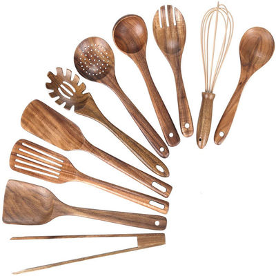 Scratchfree Teak Wood Cooking Utensils , Rustproof Non Stick Kitchen Tools
