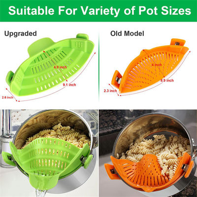Hands - Free Kitchen Gadget Tools Silicone Clip On Pasta Food Strainer For Pots