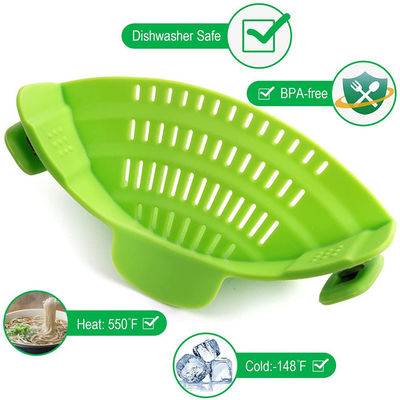 Hands - Free Kitchen Gadget Tools Silicone Clip On Pasta Food Strainer For Pots