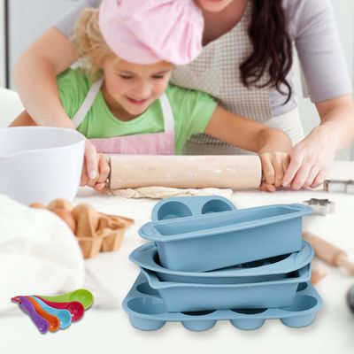 LFGB Silicone Baking Tools Blue Baby Cartoon Non Toxic Cake Mold Suit