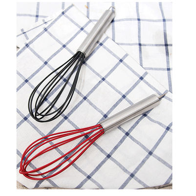 Practical Kitchen Tools 10 " Food Silicone Egg Beater Stainless Steel Handle Hand Mixer