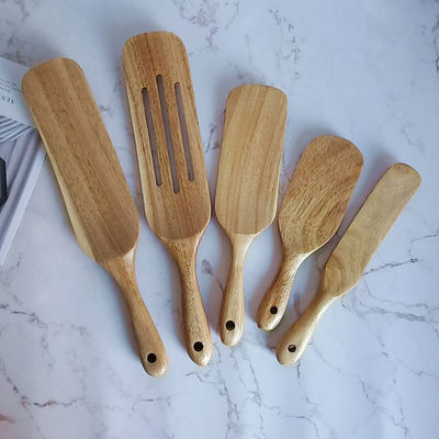 Eco Friendly Kitchen Utensil Set Acacia Wood Salad Stir Sauce Spatula