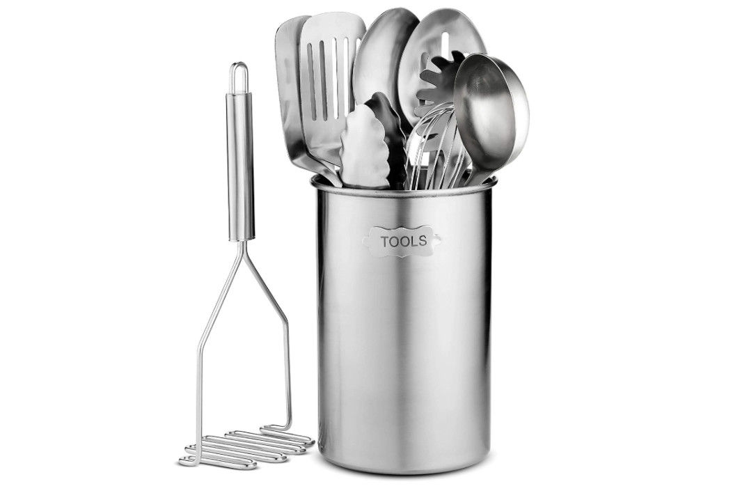 10pcs Stainless Steel Kitchen Utensil Sets , Spatula Set For Nonstick Cookware