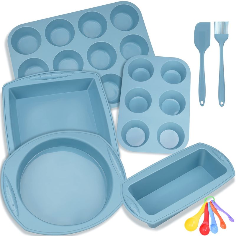 LFGB Silicone Baking Tools Blue Baby Cartoon Non Toxic Cake Mold Suit